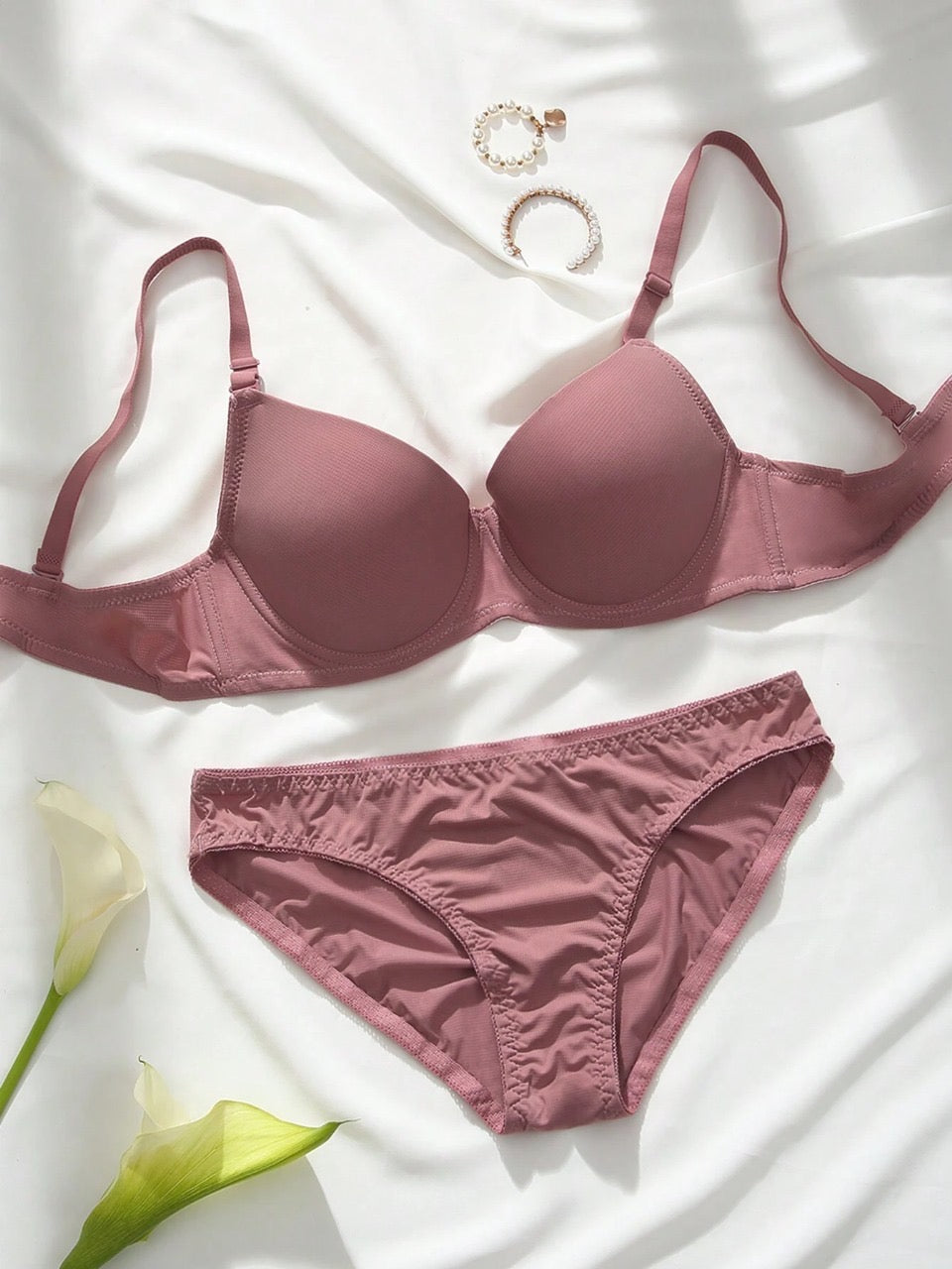 Solid Super Push Up Lingerie Set