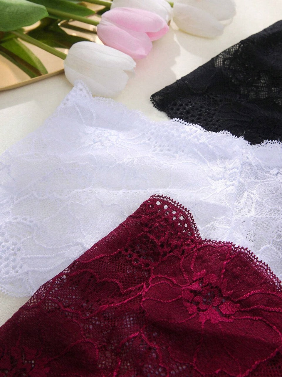 3pcs/Pack Women's Lace Triangle Panties Lingerie