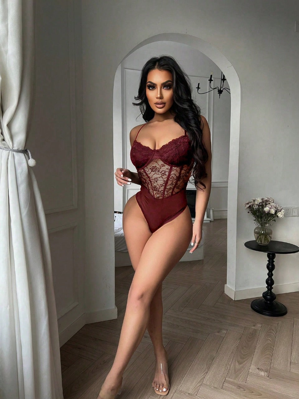 Zolique Lace Patchwork Sheer Camisole Camisole