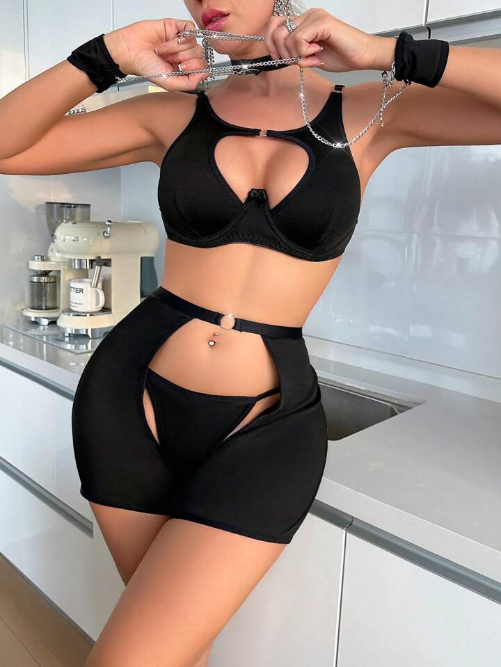 Music Festival Women's Hollow Out Lingerie Set