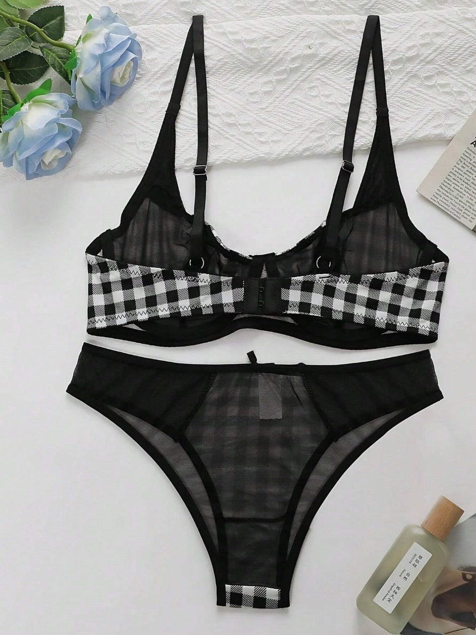 Women's Thin Printed Push Up Bra Underwired Bra And Panties Set