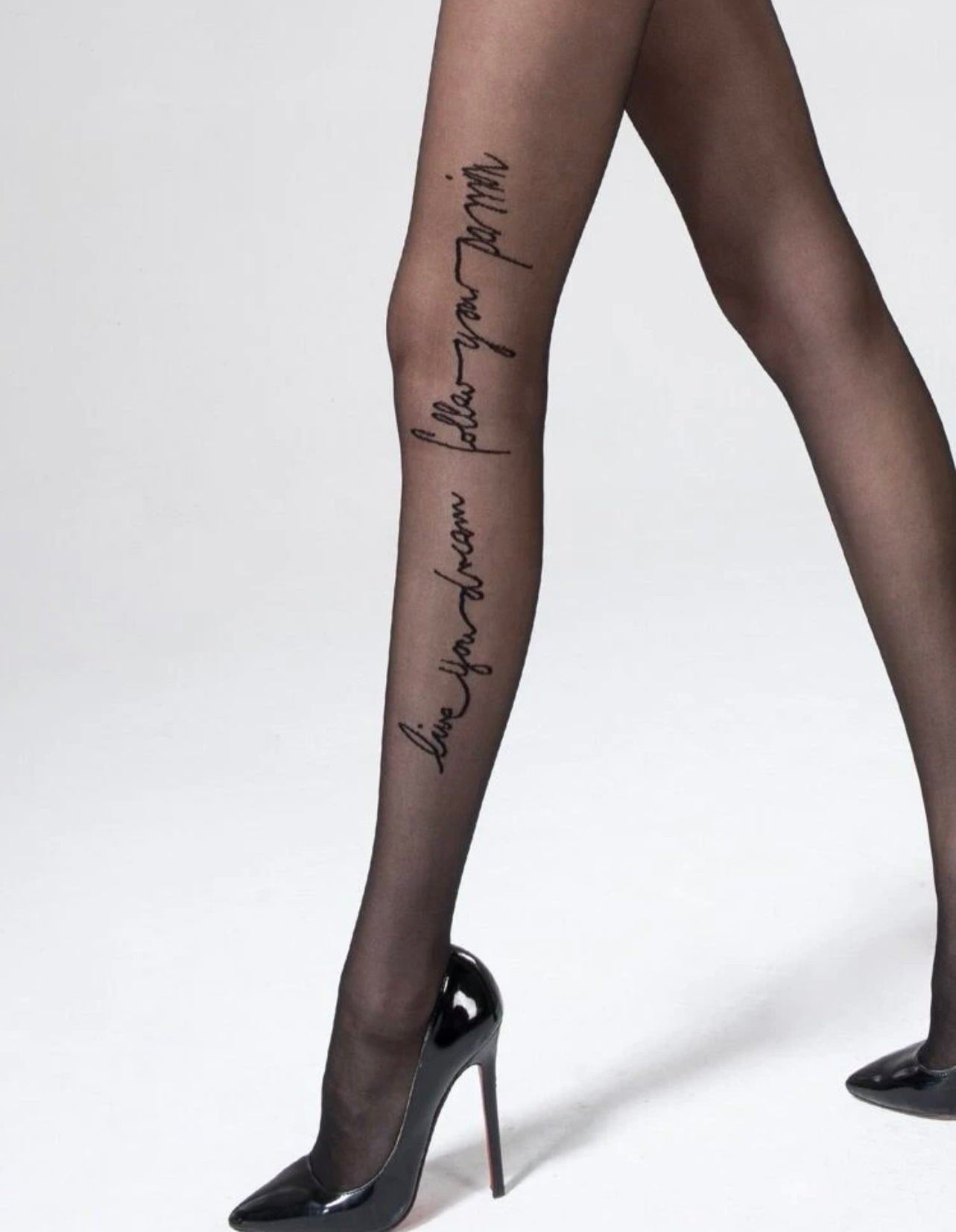 20D letter graphic tights