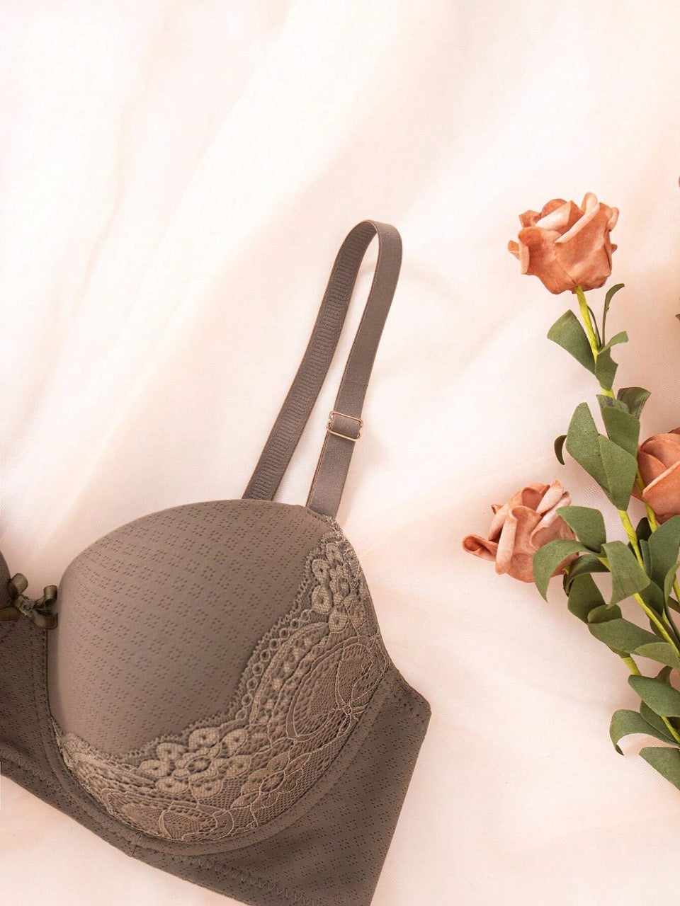 Women's Bra With Underwire And Padded Cups, Coffee Brown, Sold Separately