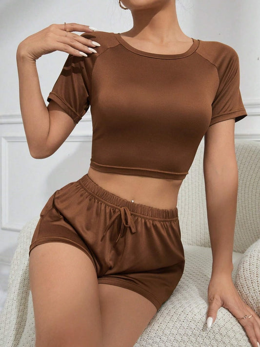 Women's Solid Color Casual Home Wear Set