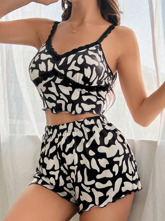 Women's Print Spaghetti Strap Pajama Set