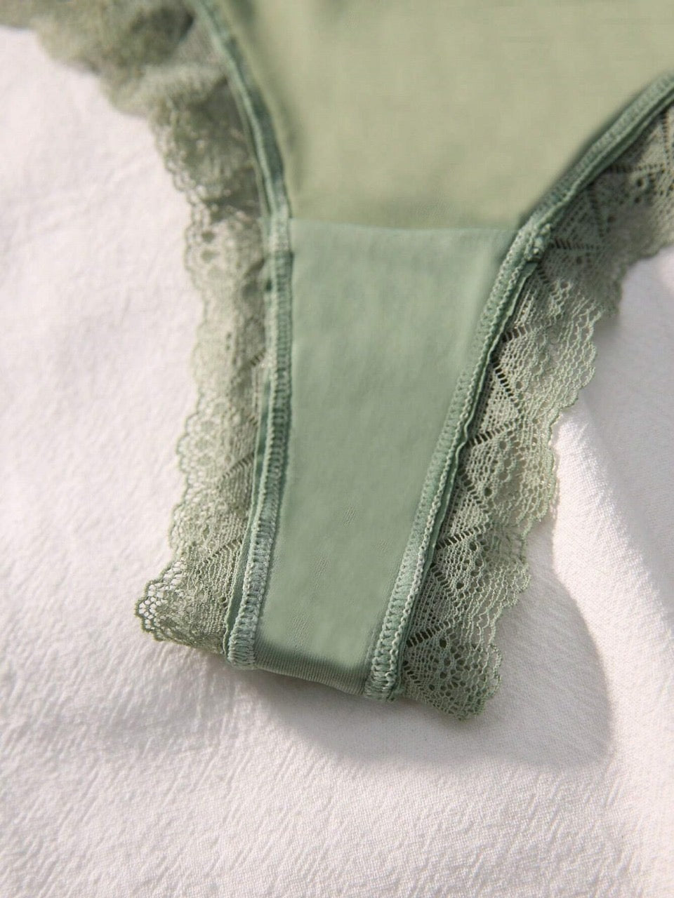 3pcs/Set Women's Ice Silk Lace Splicing Triangle Panties
