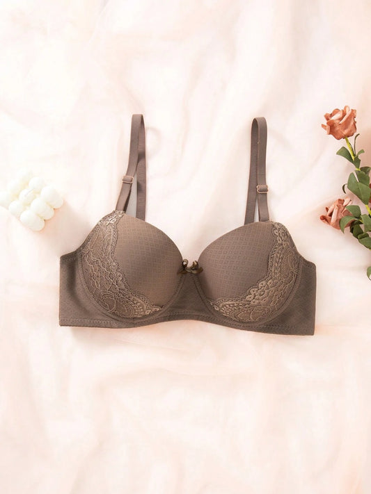 Women's Bra With Underwire And Padded Cups, Coffee Brown, Sold Separately