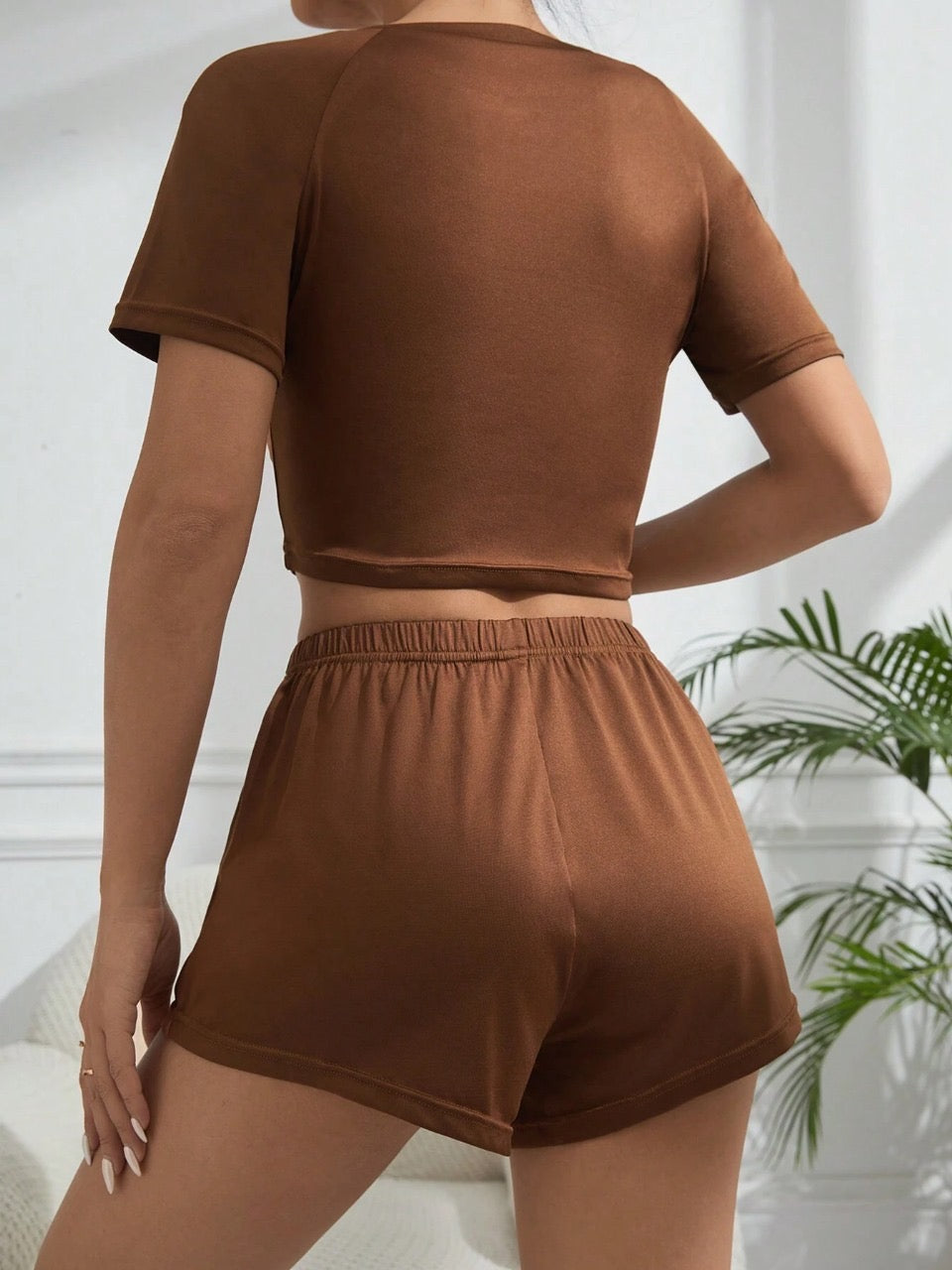 Women's Solid Color Casual Home Wear Set