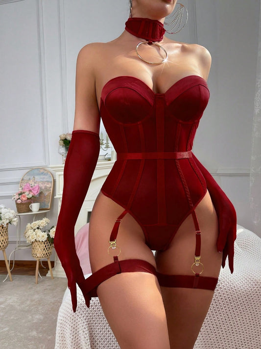 6pcs Black Elegant & Sexy Women's Jumpsuit Set