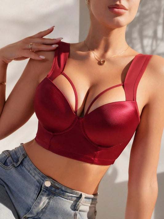 Solid Color Hollow Out Everyday Bra