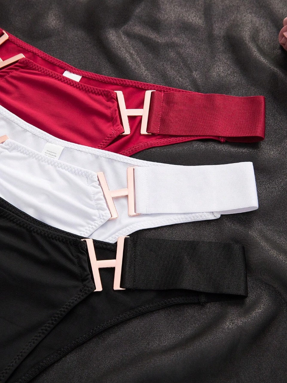 3pack Solid Metal Decoration Panty